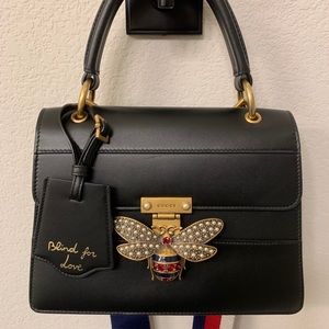 Gucci Black Leather Queen Margaret top handle bag